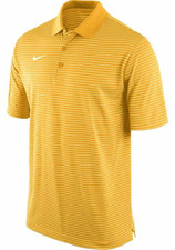 NEW Nike Mens Stadium Stripe Gold Orange Polo Dri-Fit sz LARGE Short Sleeve