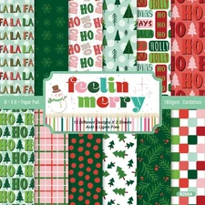 24 Sheets 6'' Christmas Scrapbook Paper Pad Cardstock Journal Album Card Making