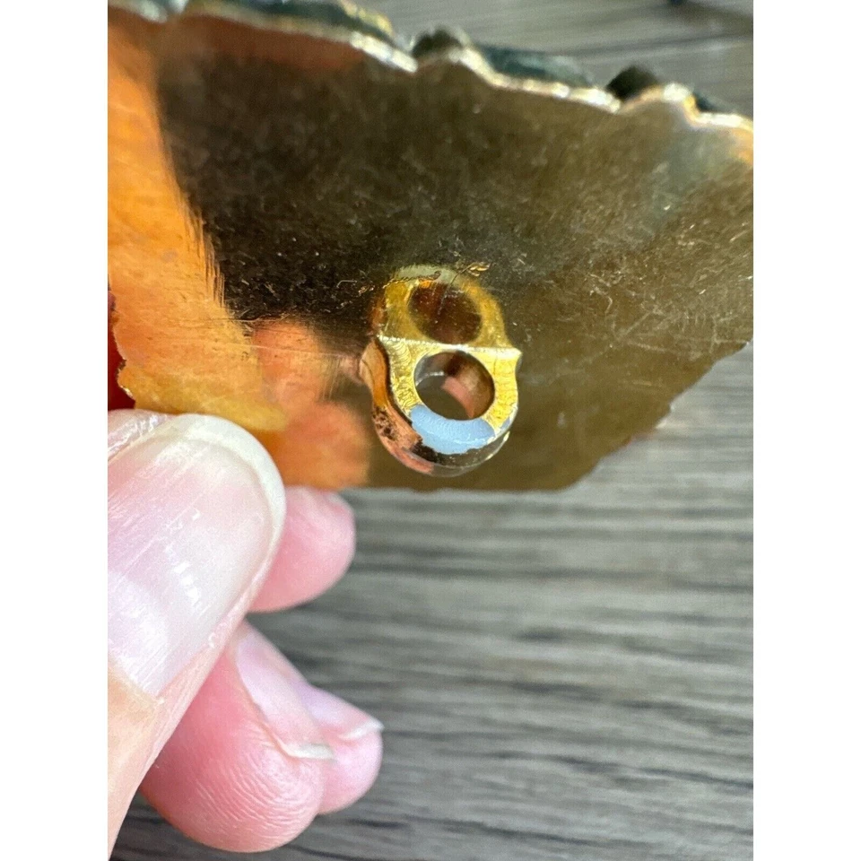 Vintage Large Pink & Gold Shirt Dress Jacket Shank Toggle Buttons Gold Tone 8 Pc - Image 3 of 4