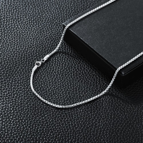 Sterling Silver Round Box Chain - 3mm Men & Women's 16 Inch Rolo Chain with L... - Picture 3 of 6