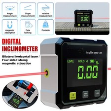 360° Magnetic Digital Angle Gauge Finder With Laser Inclinometer Level Meter UK