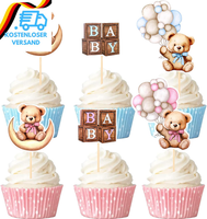 24 StüCk Gender Reveal Party Deko Torte, Boy Or Girl Tortendeko Babyparty, Baby