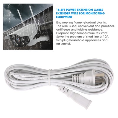 16.4ft Power Extension Cable Extender Wire For Monitoring Equipment 110-240V CB