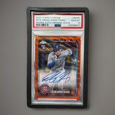 2024 Topps Chrome - Pete Crow-Armstrong Orange Wave Refractor Auto /25 PSA 10
