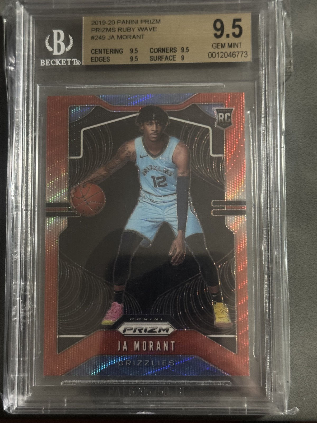 2019-20 Panini Prizm - Rookie Ja Morant #249 Ruby Wave Prizm (RC)
