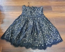 Robert Rodriguez Target Neiman Marcus Black Lace Strapless Mini dress size 14