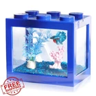 Tsxurepaw Blue Small Betta Fish Tank Kit Cube