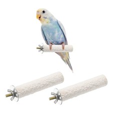 2Pcs 10 x 2 cm L x W Wood Perch Stand Colorful Paw Grinding Stick, White