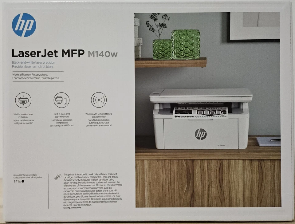 HP LaserJet MFP M140w Wireless Black and Laser Printer - White - Image 2 of 4