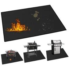 AiBOB Under Grill Mat, 48 X 65 in Fire Pit Mats Protects Decks and Patios, Fi...