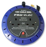 Pro Elec - 2-Fach Steckdosen-Cassettenrolle