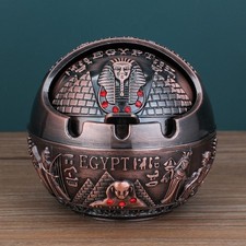 Vintage Alloy Ashtray With Lid Rose Peacocks Wealth Chinese Office Home Decor