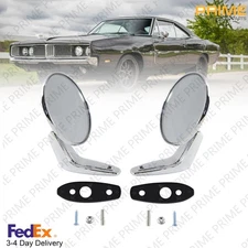 Pair(2) Chrome Door Mirrors Outside Exterior Rearview For 66-75 Dodge Plymouth