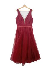 Luxuar Limited Abendkleid Rot Gr. 44 Tüll Glitzer Festlich Damen