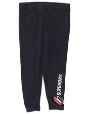 Superdry Womens Graphic Tracksuit Trousers Joggers UK 14 Large Navy Blue DC13