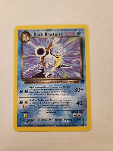 Pokemon TCG Dark Blastoise Non-Holo Card 20/82 NM/LP Rare Vintage!