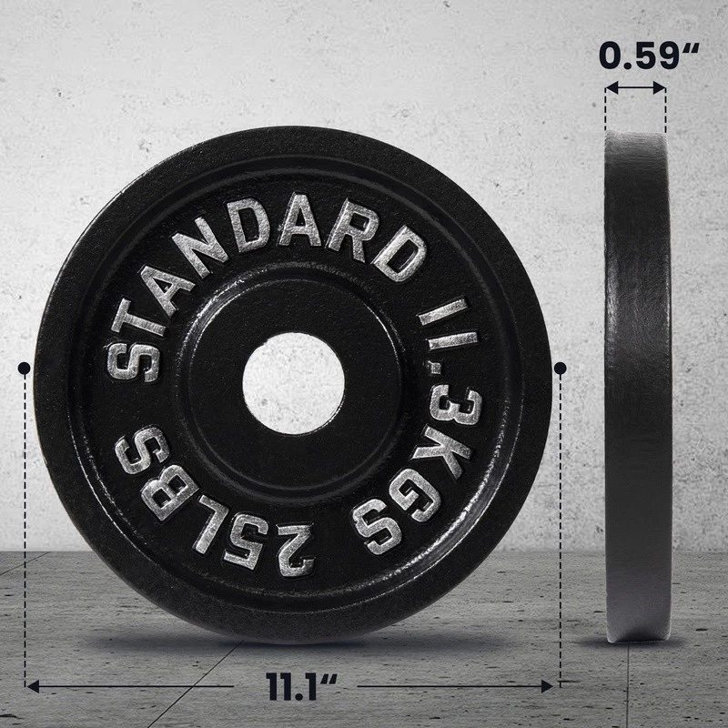 Heavy Duty 2 Inch Olympic Cast Iron Weight Plate 25LBS 2 Pack Gym Fitness New - Image 3 of 4