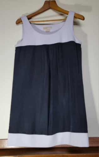 Abito donna Michael Kors senza maniche nero seta e bianco taglia M ottime condizioni