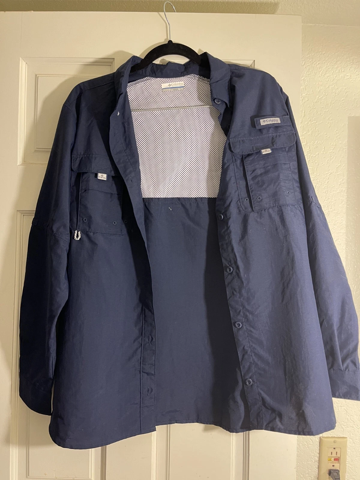 Columbia lightweight women's blue hiking shirt 40 spf size XL gorpgore