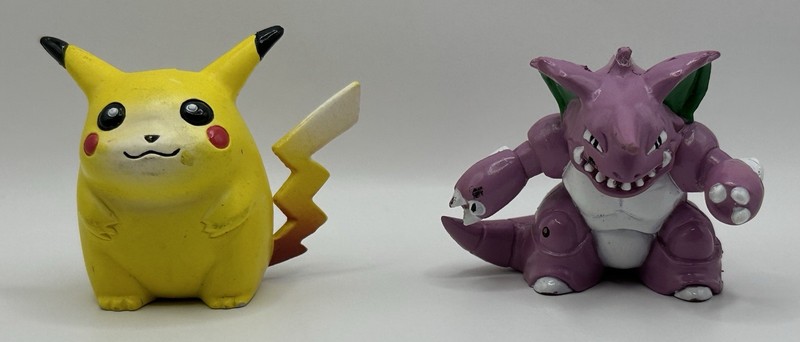 Ash, Misty, Pikachu, And Nidoking Figurines From Pokémon Vintage