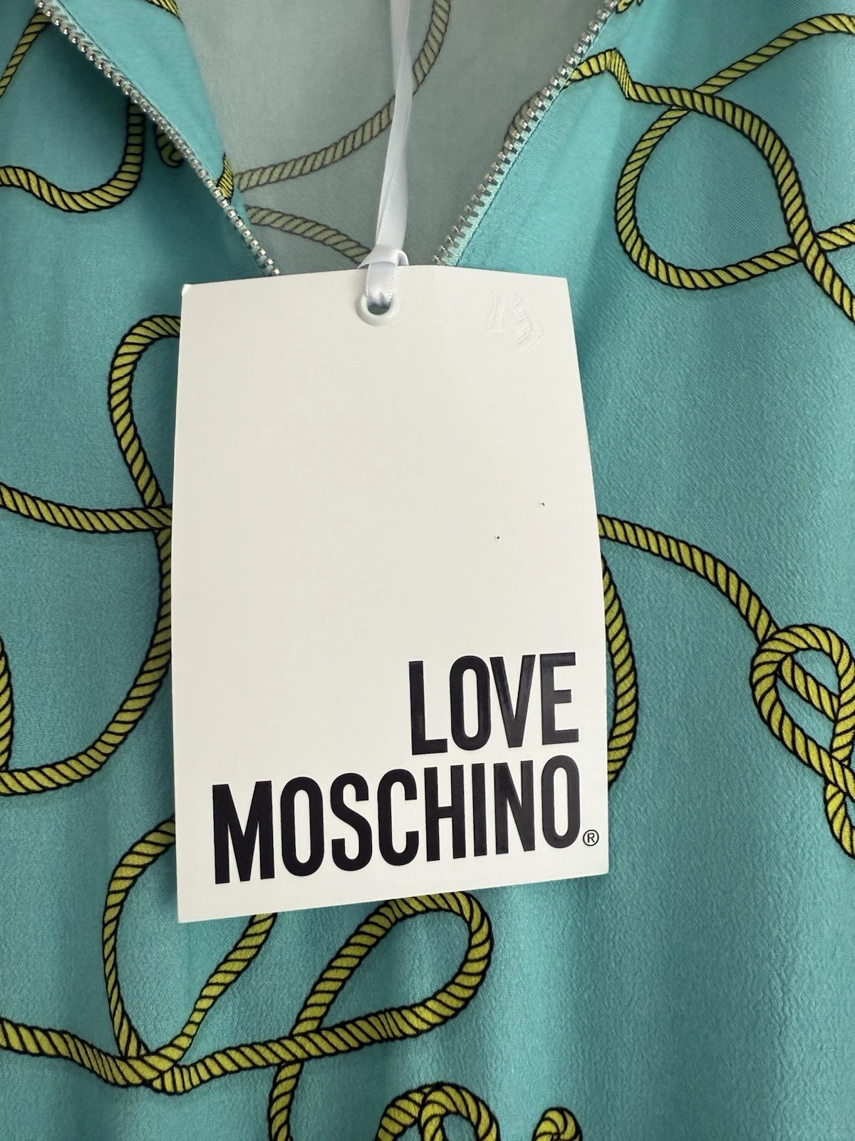 Abito corto LOVE MOSCHINO con stampa Love Moschino azzurro nuovo