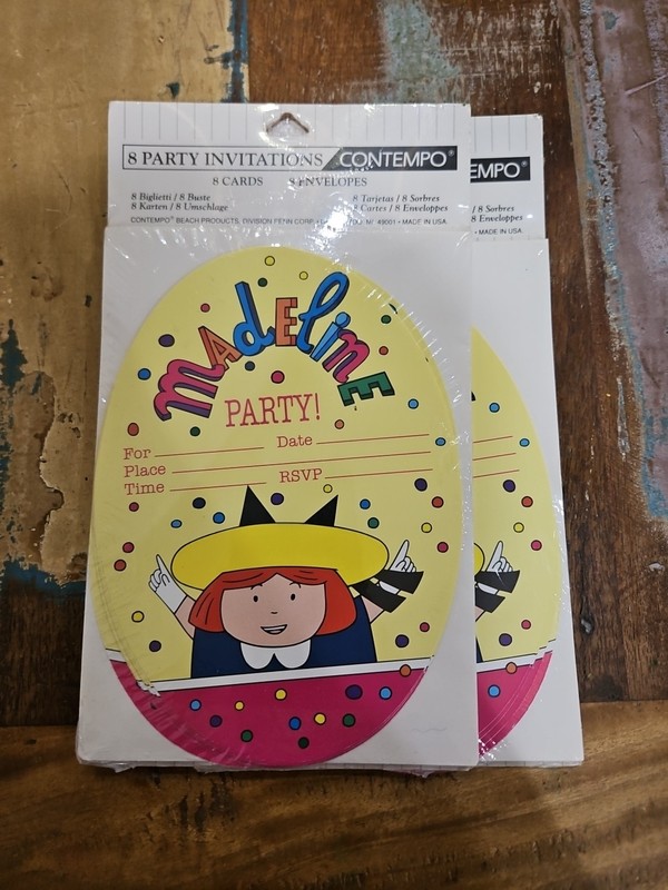 Vintage Madeline Party Invitations Children's Book Contempo 2pk 16 Invites Nos