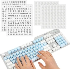 128Pcs Raised Keyboard Sticker with Tweezers, Adhesive Silicone Keycap Pad