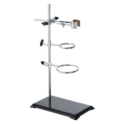 1Set Lab Stand Set 16'' Laboratory Stand Support with Flask Clamp & Retort Rings