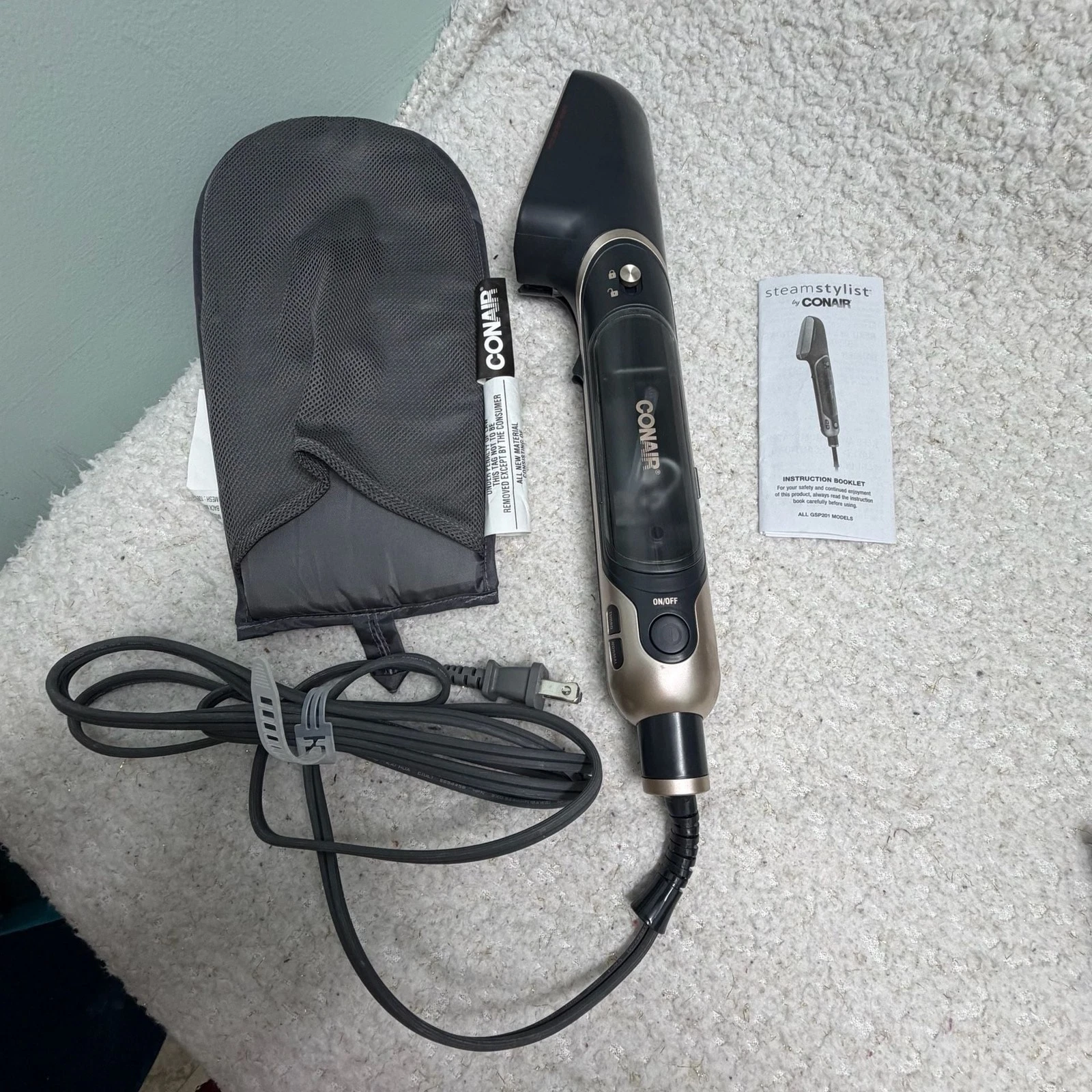Conair SteamStylist GSP201 3-in-1 Handheld Garment Steamer & Iron w Mitt EUC