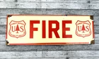 VINTAGE FIRE US FOREST SERVICE PORCELAIN OIL GASOLINE PUMP STATION GAS SIGN