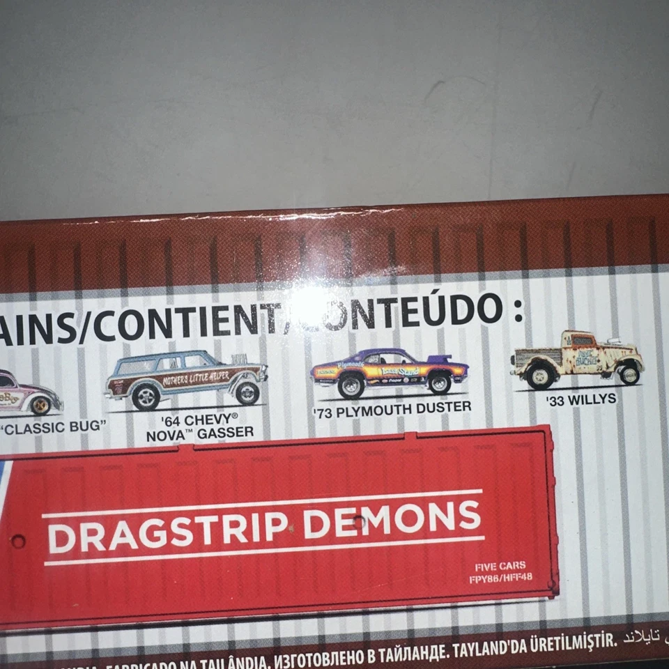 Hot Wheels Lions Roar Container Set 5ct Cars Classic Drag Racing Metal Mattel - Image 4 of 4