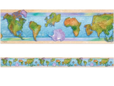 Edupress World Continents Straight Border Trim (EP63304)