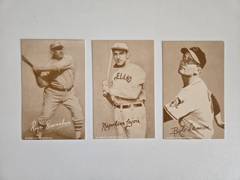 1980 Hall of Fame Exhibit Cards Napoleon Lajoie Bob Lemon Roger Bresnahan