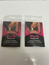 MAIDENFORM BRA 4 HOOK EXTENDERS 2 PACKS OF 3 PIECES BLACK WHITE NUDE NEW IN PKG
