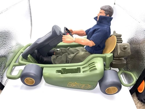 GI Joe USMC Go Kart Vehicle With Driver Figure Hasbro 2000 Military Toy