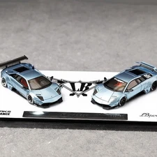  404Error 1:64 Ice Blue Murcielago LBWK Sports Model Diecast Resin Car Set 