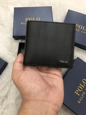 Polo Ralph Lauren Bi-fold Leather Wallet Black Color | eBay 