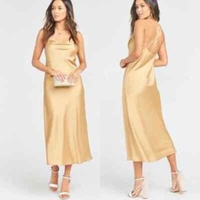 NWT Show Me Your Mumu Verona Cowl True Gold Luxe Satin Various Sizes Retail $198
