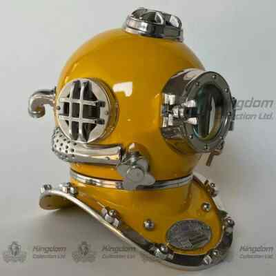Vintage Yellow Diving Helmet US Navy Deep Sea Divers Scuba Diving