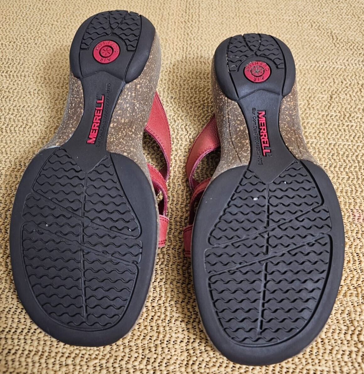 Sandali MERRELL Alyssum Earth donna taglia 9 rossi infradito zeppa molto puliti