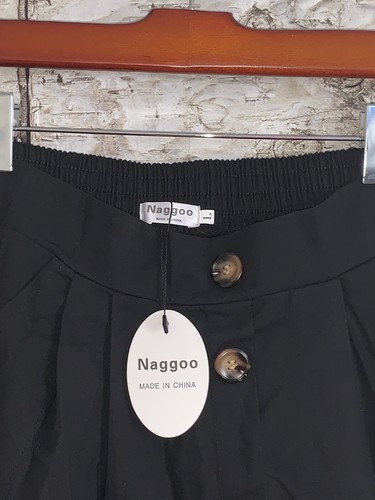 Naggoo Women’s Black Size L Casual Front Button A-Line Skirt - Picture 8 of 9