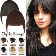 Bangs Topper Real Remy Human Hair Clip In Hairpiece Thick Fringe Hair Extensions