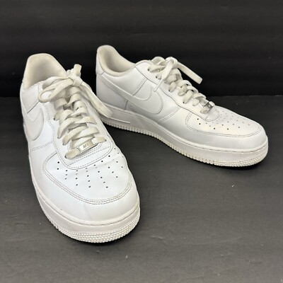 Nike Air Force 1 '07 Low Triple White Sneakers Shoes CW2288-111 Mens Size 12
