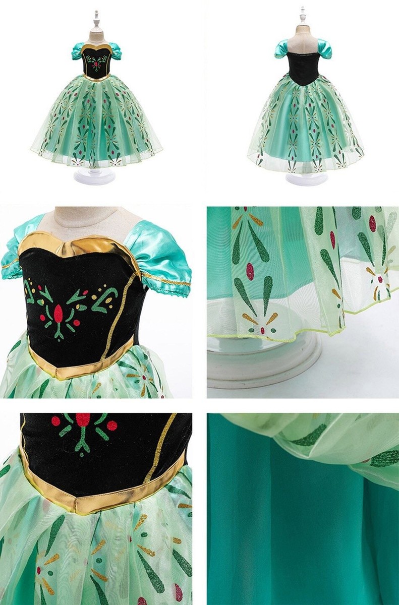 Disney Inspired Frozen Princess Anna Dress Kids Girls Costume LED Lights 3T  Up | eBay