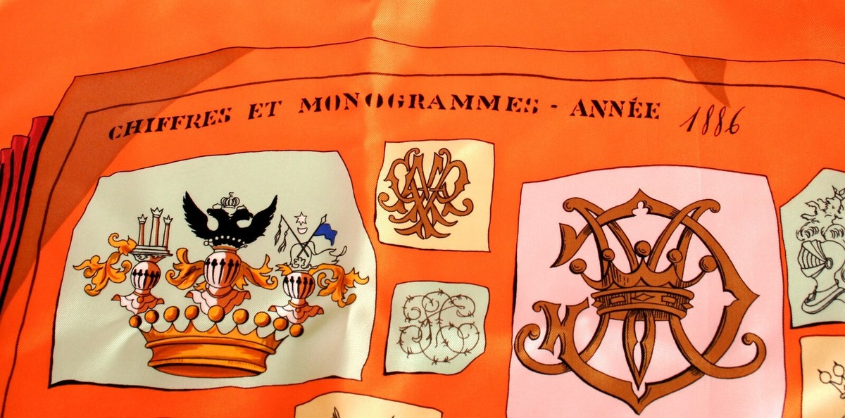 Hermes Scarf Chiffres et Monogrammes Vintage in Box RARE | eBay