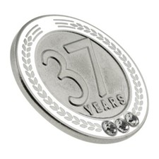 PinMart's 37 Years of Service Award Employee Recognition Gift Lapel Pin - White