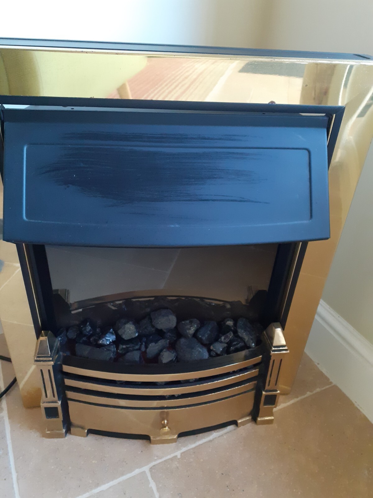 Dimplex Optimyst flame effect Brass Inset Electric Fire, instant