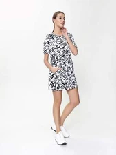 Conte Cotton Dress-Tunic for Girls with Black-White Logo Print #18С-648ТСП (LTH