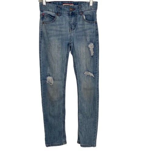 Tommy Hilfiger Jeans Girls Size 10 Blue Distressed Stretch - Picture 8 of 8