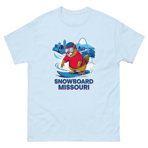 Snowboard Missouri Beaver USA Snowboarding Animal T-Shirt - Bild 10 von 13